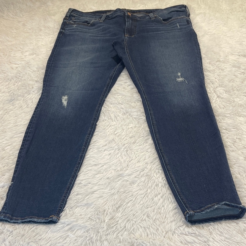 Silver Jeans Dark Blue Ankle Jeans WOMENS 18-Length 29 Skinny distressed